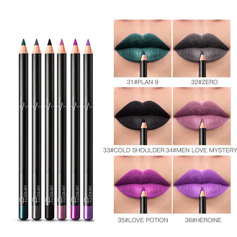 Crayon à Lèvres Longue Tenue - 36 Teintes Nude Waterproof Anti - Transfert - Saunders Cosmétiques