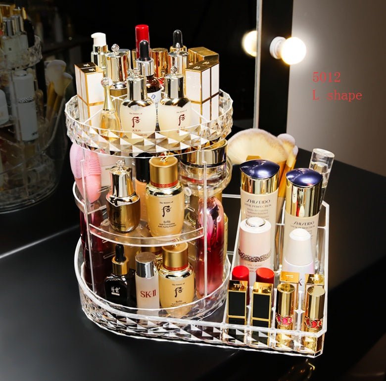 Boîte Cosmétiques Rotative Transparente - Organisateur Maquillage 360° - Saunders Cosmétiques