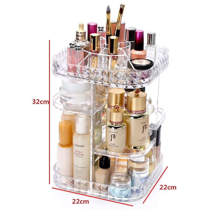 Boîte Cosmétiques Rotative Transparente - Organisateur Maquillage 360° - Saunders Cosmétiques