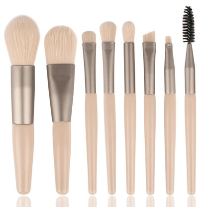 Ensemble de Pinceaux de Maquillage Mini - Kit Professionnel Portable 8 Pièces - Saunders Cosmétiques