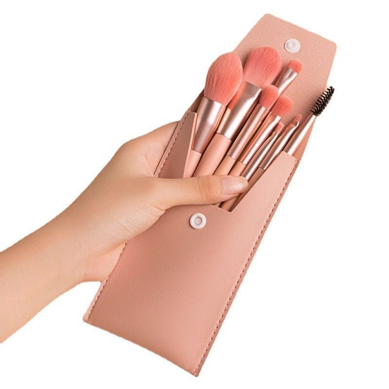 Ensemble de Pinceaux de Maquillage Mini - Kit Professionnel Portable 8 Pièces - Saunders Cosmétiques