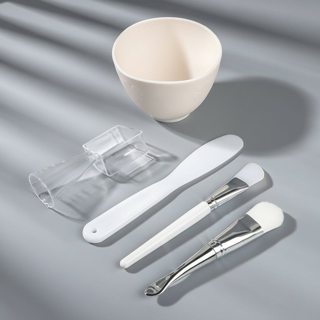 Kit de Soin Visage 5 Pièces - Bol à Masque et Accessoires Professionnels - Saunders Cosmétiques