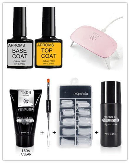 Kit Gel Poly Nail Venalisa - Transparent Extension d'Ongles - Saunders Cosmétiques
