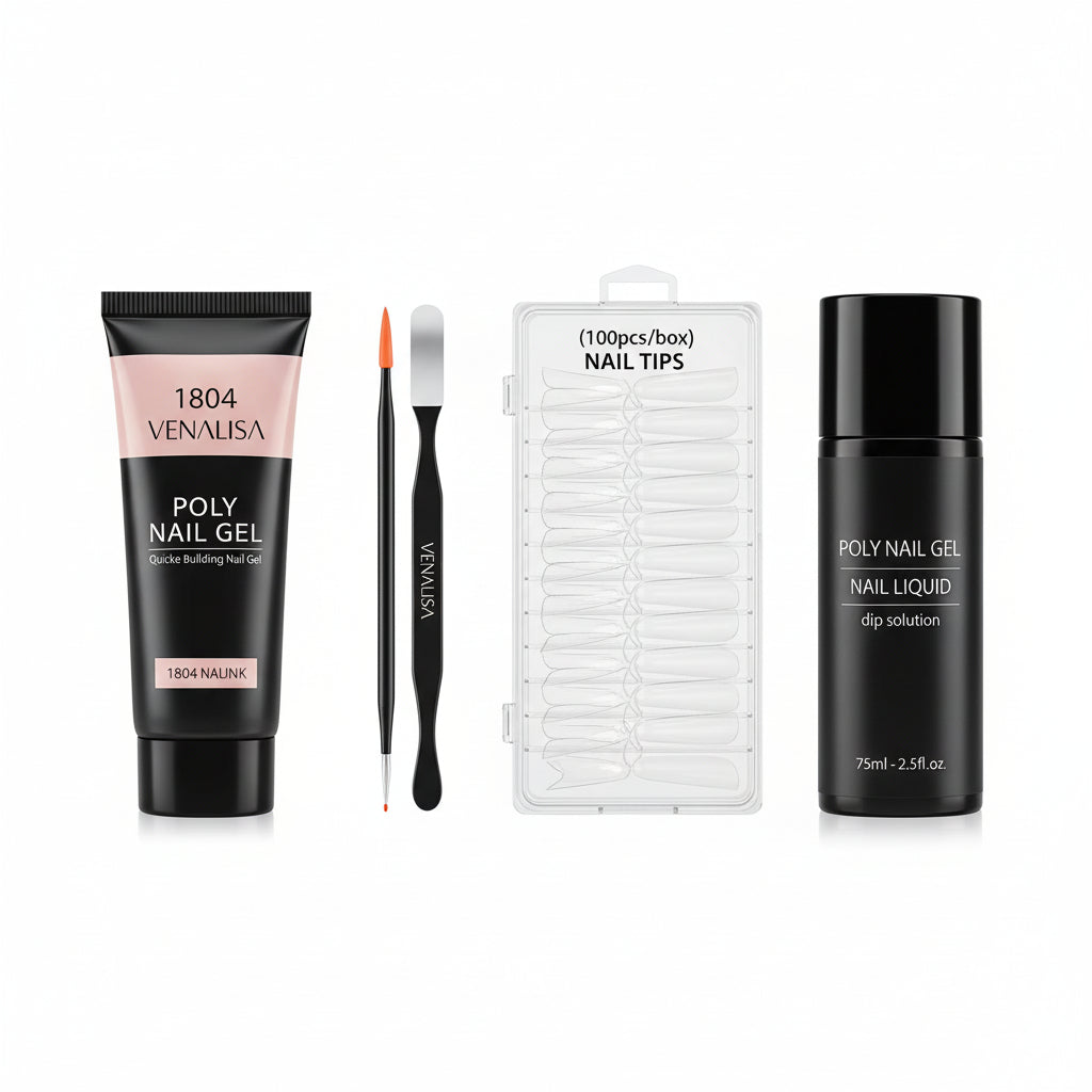 Kit Gel Poly Nail Venalisa - Transparent Extension d'Ongles - Saunders Cosmétiques