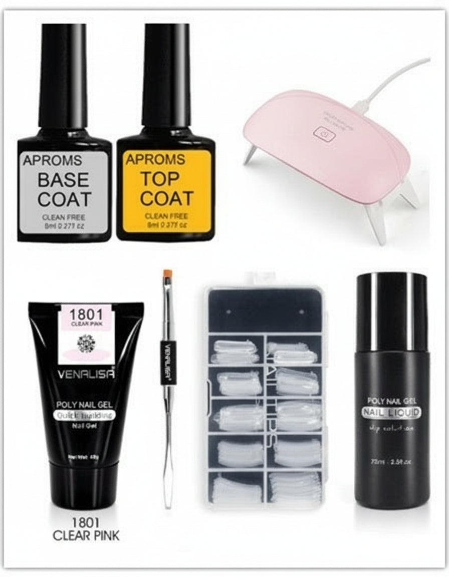 Kit Gel Poly Nail Venalisa - Transparent Extension d'Ongles - Saunders Cosmétiques