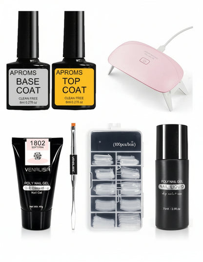 Kit Gel Poly Nail Venalisa - Transparent Extension d'Ongles - Saunders Cosmétiques