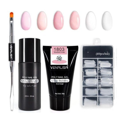 Kit Gel Poly Nail Venalisa - Transparent Extension d'Ongles - Saunders Cosmétiques