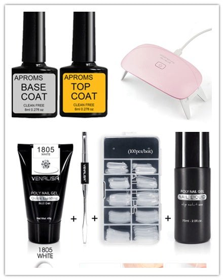 Kit Gel Poly Nail Venalisa - Transparent Extension d'Ongles - Saunders Cosmétiques