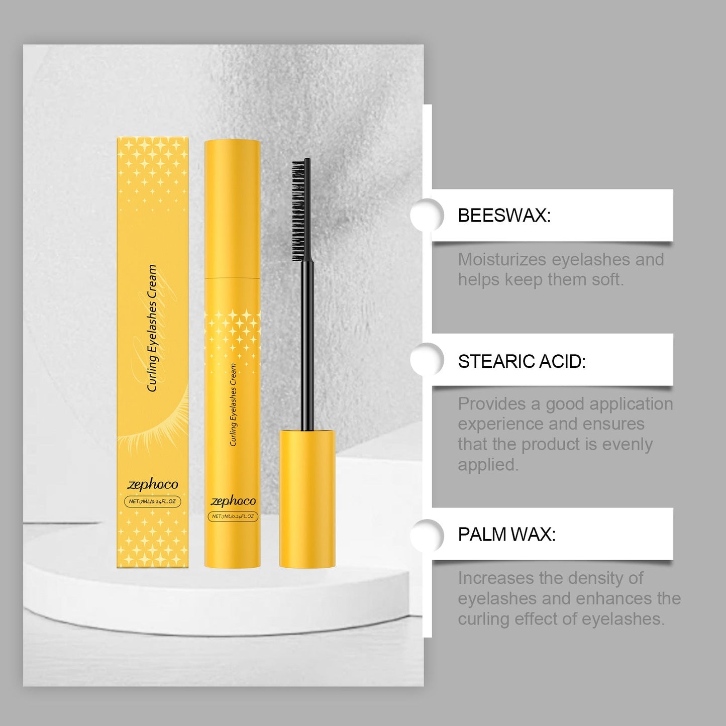 Mascara Longue Tenue Recourbant -  Cils Courbés et Allongés - Saunders Cosmétiques