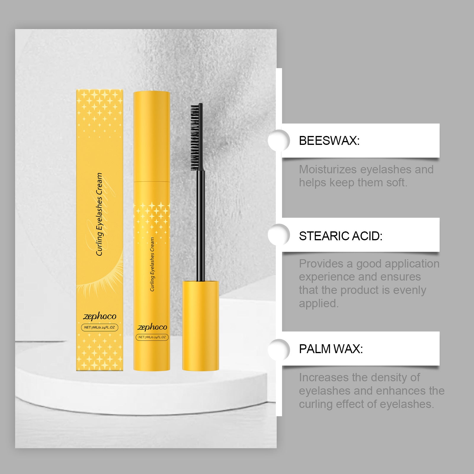 Mascara Longue Tenue Recourbant -  Cils Courbés et Allongés - Saunders Cosmétiques