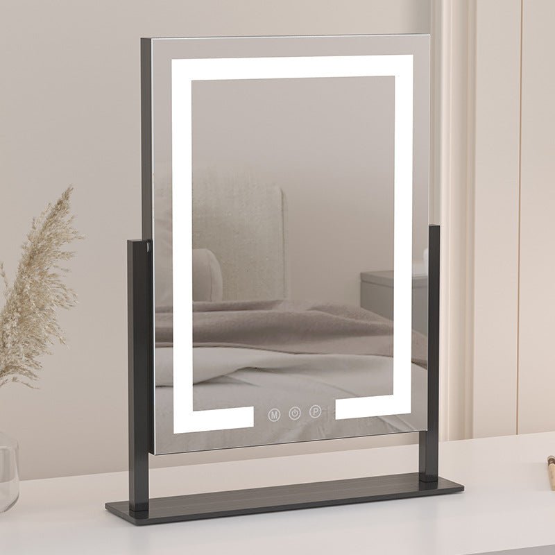 Miroir de Maquillage LED de Bureau - Lumineux Tactile avec Rotation 360° - Saunders Cosmétiques