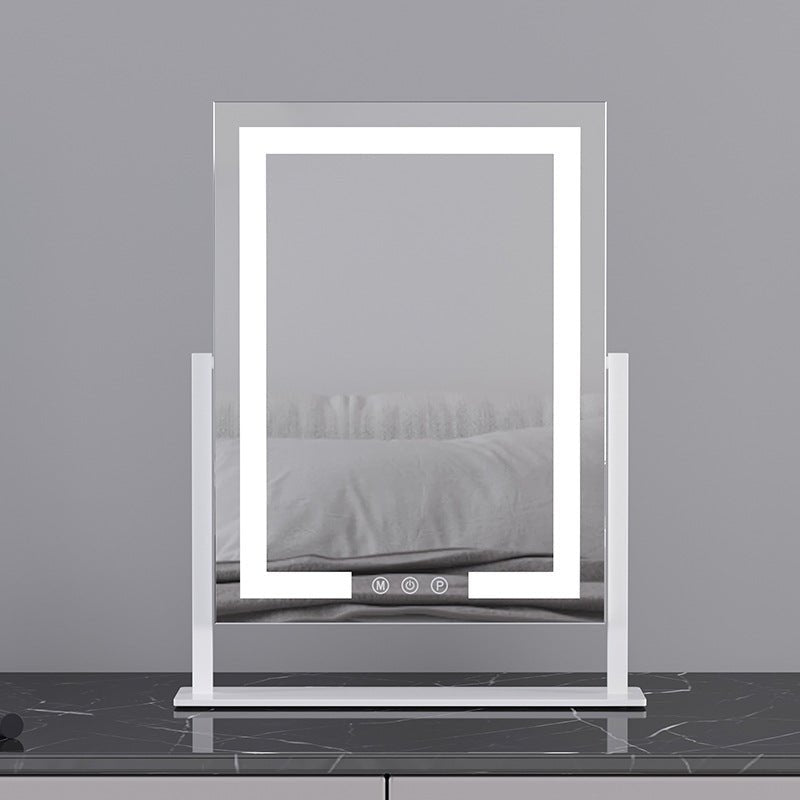 Miroir de Maquillage LED de Bureau - Lumineux Tactile avec Rotation 360° - Saunders Cosmétiques