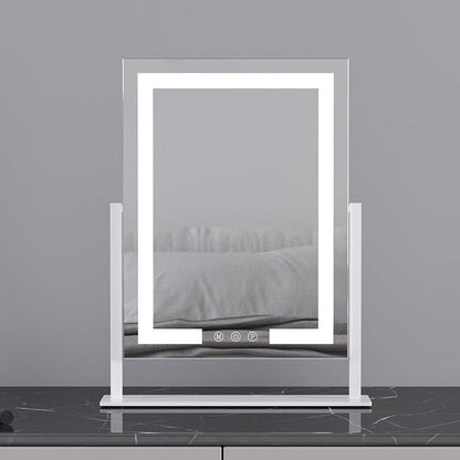 Miroir de Maquillage LED de Bureau - Lumineux Tactile avec Rotation 360° - Saunders Cosmétiques
