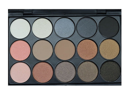 Palette 15 Fards à Paupières - Smoky Eyes Professionnel E15 - Saunders Cosmétiquess