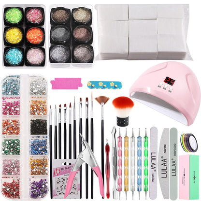Set Manucure Professionnel - Poudre Ongles, Limes et Strass Décoratifs - Saunders Cosmétiques