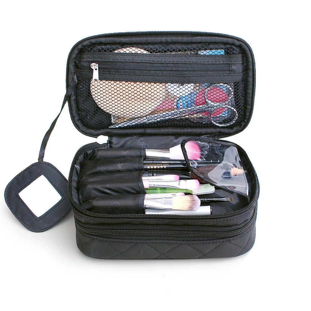 Trousse Cosmétique Double Imperméable Portable - Sac Maquillage Voyage - Saunders Cosmétiques