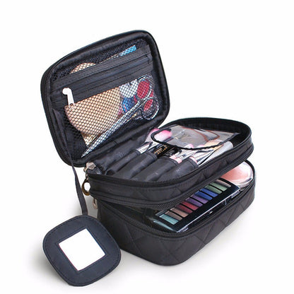 Trousse Cosmétique Double Imperméable Portable - Sac Maquillage Voyage - Saunders Cosmétiques