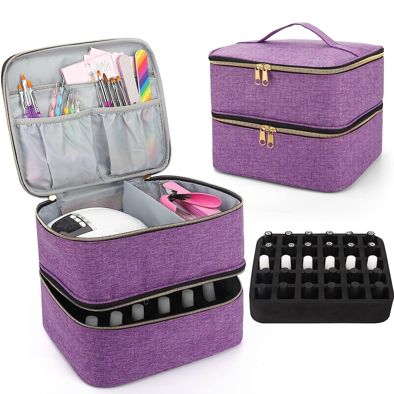 Trousse de Rangement pour Vernis à Ongles - Organisateur Cosmétique Manucure - Saunders Cosmétiques